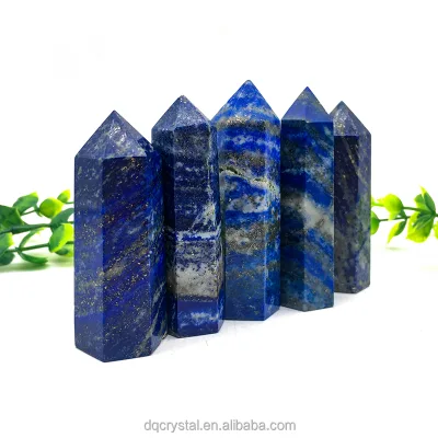 Wholesale Natural Crystal Blue Lapis Tower Polished Crystal Craft Lapis Lazuli Wand Point for Home Decoration