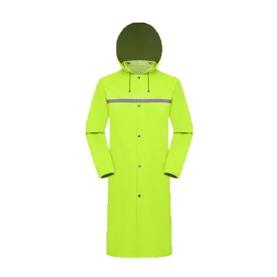 High Visibility Long Reflective Raincoat | Waterproof Oxford Rain Jacket for Outdoor Safety