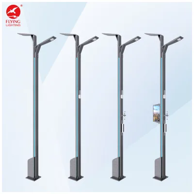 Flying Lighting Intelligent Automated Lot LED Smart Street Lights 4g CCTV Camera Wifi Road Public City Pole Aluminum 2-Year