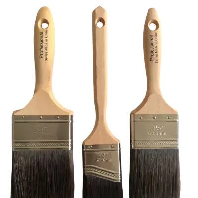 1 Set = 3 Pieces Hot Sale Customized 100% Polyester Wooden Handle Paint Brush Set