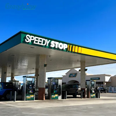 Custom Gas Station and Design Station Accessories Pylon Sign Frame Design Gas Station Canopy for Sale