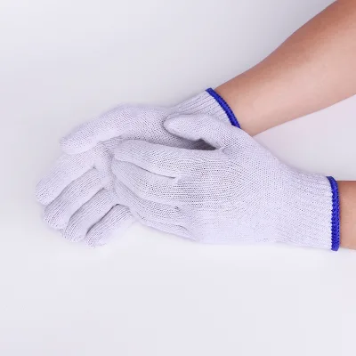 30g 40g Custom Overlock Color 7 10 Gauge Cotton Knitted Hand Gloves for Working Farm Garden Warehouse Safety Labor Wear Wahable