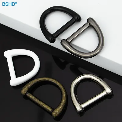 5 Colors Matte Black Handbags Bag Hardware D Ring Buckle Welded Seamless Design Metal Painted White Alloy D Ring for Bag Strap