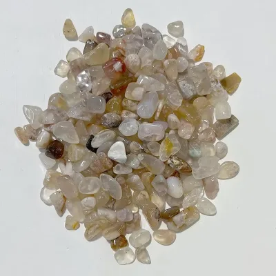 Natural 3-5mm Polished Cherry Blossom Agate Gravel Healing Crystals Chips for Home Decoration Crystal Decorations