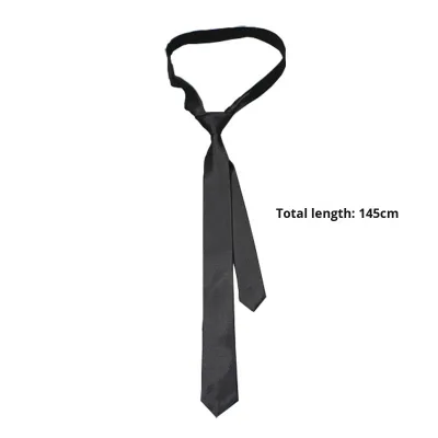 Zipper-free 5cm Korean-style Polyester Silk Business Tie for Students and Women Easy-to-Wear Black Design