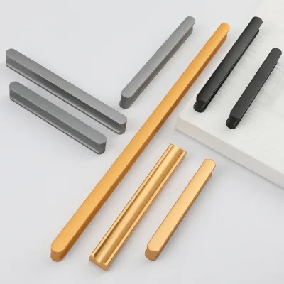 Custom Square Shape Furniture Dresser Handles Aluminum Alloy Minimalist Design for Wardrobe and Hotel Use Easy Installation