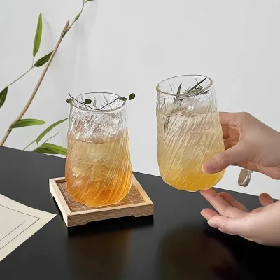 Niche Glass Water Cup Simple Transparent Glass Cup Milk Coffee Cup Cold Drink Sparkling Water Cup Heat Resistant Glass