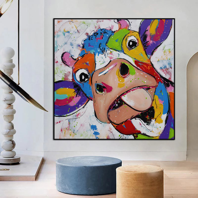 Animal Art Colorful Cows Canvas Paintings Wall Art Poster and Prints Modern Bedroom Home Decor Pictures