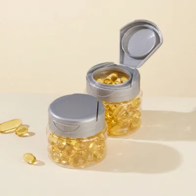 Wholesale PE PET Capsule Bottle Flip Top Cap Emptyn 50cc 100cc Plastic Vitamin Pill Esay Open Medicine Storage Jars