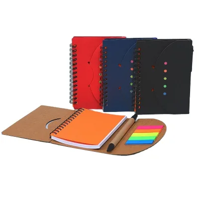Smiling-face Kraft Paper Sticky Notes Spiral Notebook Loose-leaf Customizable Colorful Tear-off Business Notepad Portable