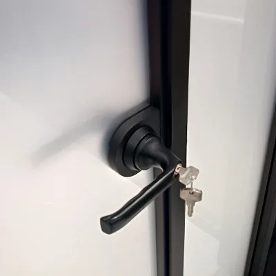 HDSAFE Modern Security Glass Door Locks Handle Swing Toilet Door Lock Key Bathroom Aluminum Black White Wooden Door Lock