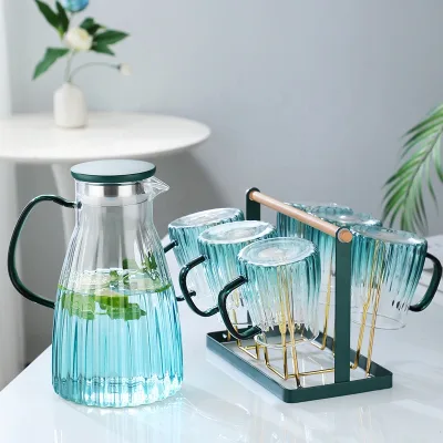 High Borosilicate Lead-Free Glass Water Jug with Lid Eco-Friendly Minimalist Design 1.8L Capacity Anhui Origin Glass Handle