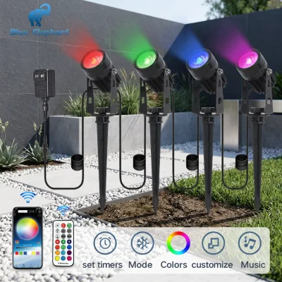 European Style Outdoor IP66 Waterproof DC Aluminum Led RGB Garden Light 2023 Lawn Mini Spike Spot Cob