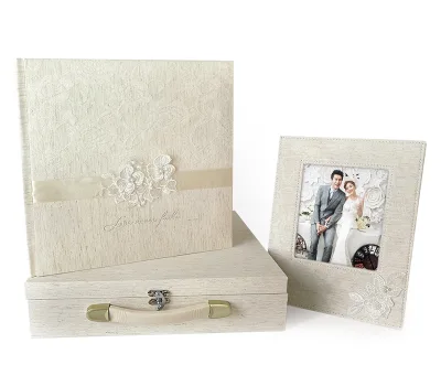 Wholesale Custom Linen Cover Wedding Anniversary Foto Album 12"