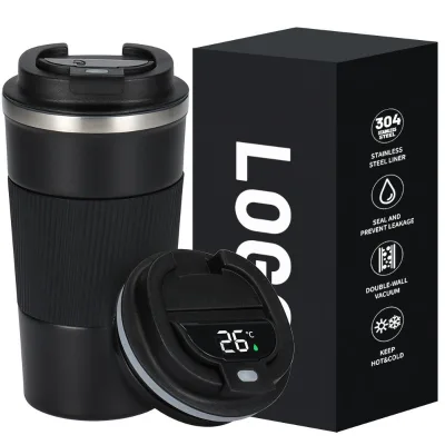 380ML 510ML Hot Sales Digital LED Temperature Display Tumbler Smart Coffee Mug with Silicone Sleeve