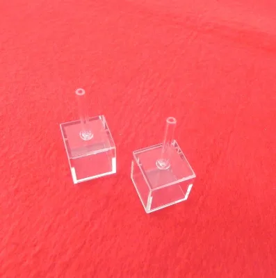 Laboratory Cubic Cells With Fill Tube Glass Cubic Cuvettes for Chemical Industry