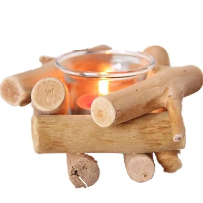 Handmade Wooden Candlestick Holder Customized Design for Christmas Home Decoration Made in India