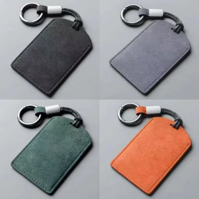 Custom Logo Light Keychain Key Card Sets Blank Card Holder Suede Leather Men's Women's NFC Protective Cover Eco-Friendly High