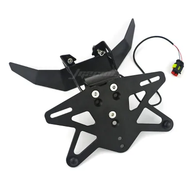 Motorcycle License Plate Holder Mount Tail Rear Bracket With LED Light Frame Accessories for VESPA SPRINT PRIMAVERA 50 150