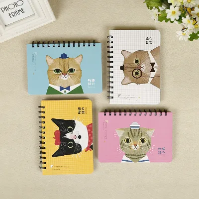 Wholesale B6 Paper Cover Cute Cartoon Cat Thermal Binding Loose-leaf Organizer/Planner Notebooks Gift Custom Logo Printing Stock