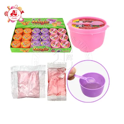 2-in-1 Magic Jelly Cup Candy with Sour Powder and Fruit Flavor Jam Syrup