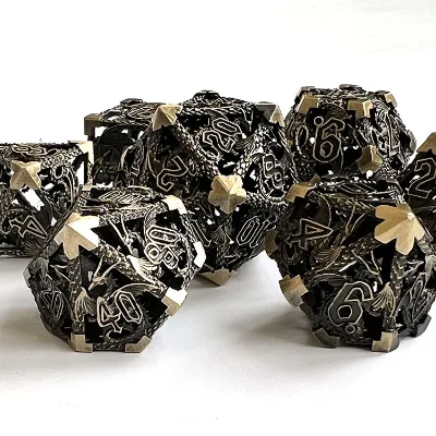 Hollow Dragon Custom D10 Metal Polyhedral Dice for Dnd Game Accessories for Dungeons and Dragons Desktop RPG Games