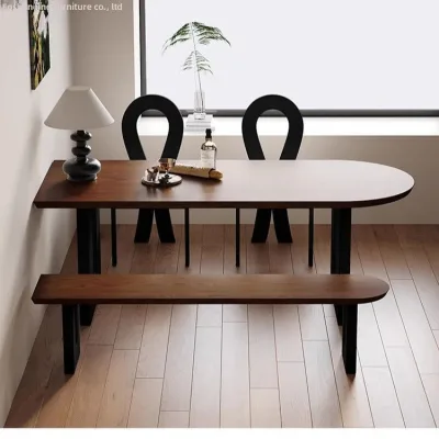 French-style Vintage Nordic Style Solid Wood Wall-mounted Semi-circular Dining Table for Small Homes Discussions and Receptions