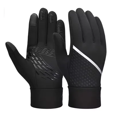 FSPG Custom Logo Winter Wholesale Outdoor Touchscreen Waterproof Breathable Full Finger Cycling Running Riding Motorcycle Gloves
