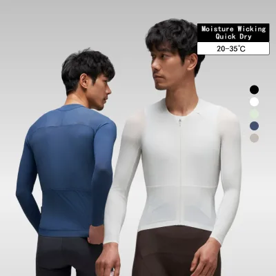 OEM ODM Men's Summer Long-Sleeve Cycling Jersey UPF Sun Protection Breathable Eco-Friendly Fabric for Road & Mountain Biking