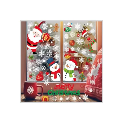 Hot Sale Double-Side Removable Christmas Window Decal Stickers Clings,for Window Decorations Ornaments Refrigerator Decor