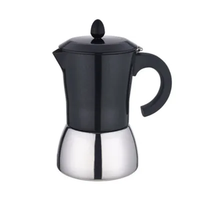 2026 Black Express Coffee Moka Pot Stainless Steel Moka Coffee Pot New 4 / 6 Cup High Quality Moka Coffee Maker