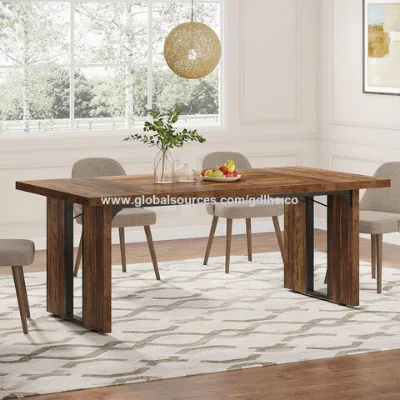 6-8 person dining table, countryside farmhouse style rectangular super wooden dining table