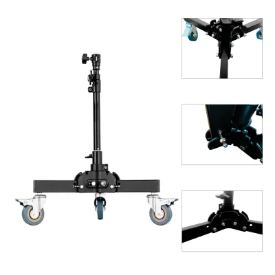 Folding Aluminum Portable Lightweight Flexible Tripod Backlight Stand Wheels for Studio Flash Low-Background Light Easy Move