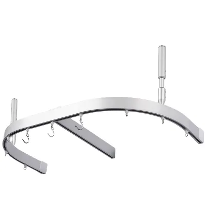 Hospital Curtain Track Ceiling Mount with Suspended Rod&Single Bracket, Aluminum Medical Cubicle Rail System for Patient Privacy