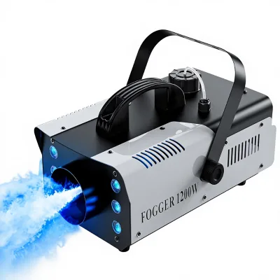 Fog Machine Halloween Wireless Remote Control 6 Colorful LED Lights Metal Iron 8CH DMX Outdoor/Indoor Christmas Party Smoke