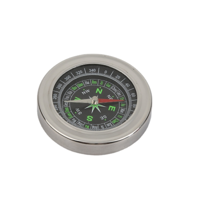 60mm Stainless Steel Survival Compass Metal Silver Pocket Compass