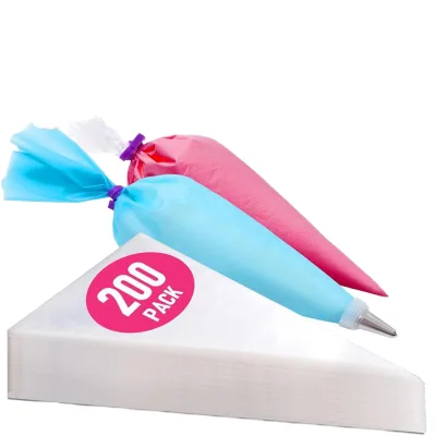 Factory Wholesale Disposable PP Piping Bag Set Cake Decorating Kit DIY Baking Tools Cream Frosting Nozzle Flower-shaped