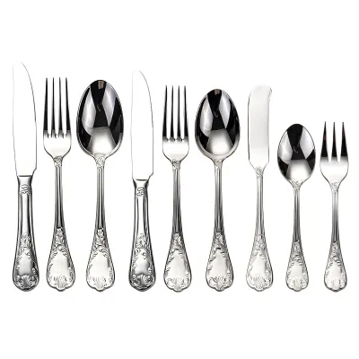 Customized Knives Forks Spoonsluxury King Crown Handle 16 20 24 25 30 72 Piece Spoon Fork Knife Flatware Silverware Cutlery Set