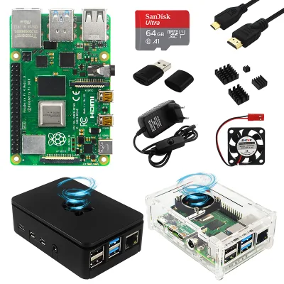 Original Raspberry Pi 4 Model B 8GB 4GB 2GB RAM + Case + Fan + Heat Sinks + Power Adapter + 32/64/128 GB TF Card for RPI 4B
