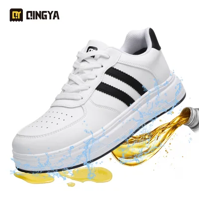 QINGYA Low Cut Slip Resistant Durable Microfiber Upper Breathable Fly Woven Fabric Lining Phylon Outsole Unisex Safety Shoes