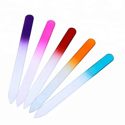 Wholesale Custom Crystal Glass Nail File Tempered Lime Genuine Colorful Glass Nail File and Nail Shiner