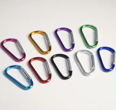 Wholesale CF 2"/5cm D Shape Spring-loaded Aluminum Carabiner for Outdoor Climbing RV Camping Fishing Traveling Safety Buckle