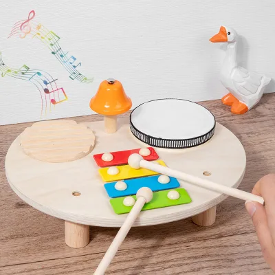 OEM Children's Wooden  Multi-functional Percussion Instrument drum