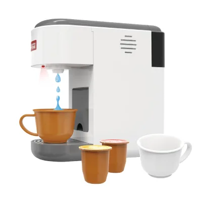 Customize Cooking Game Cafe Pretend Play House Game Children Light Sound Plastic Coffee Maker Kids Toy Coffee Machine
