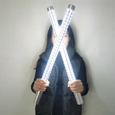 LED Metal Bottle Strobe Baton with White/Multicolor LEDs 600mm for Nightclub Bar Party