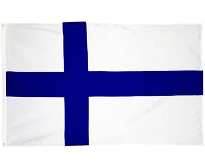 High Quality Wholesale Direct Shipping 90*150cm Polyester Finland Flag with Double Buckle
