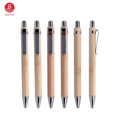 SEAPEN Factory Supply Bamboo, Beech Wood Oil-based Ballpoint Pen Write Smoothly Can Customized Laser Engraving Logo