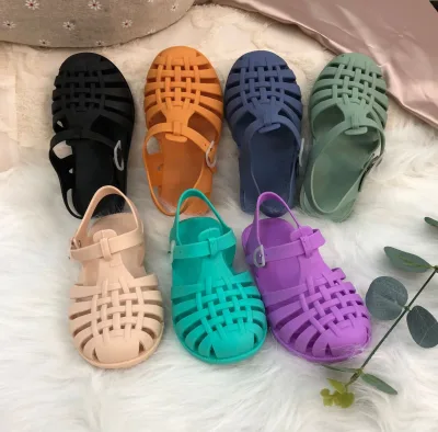 Wholesale Factory Luxury Beach Summer Flat Kids Jelly Shoes Baby Girls Jelly Sandals