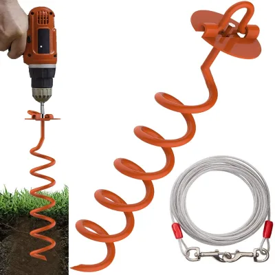 Spiral Dog Tie Out Ground Spiral Anchor Stake Secerity Anchor Tent Fixing Pegs