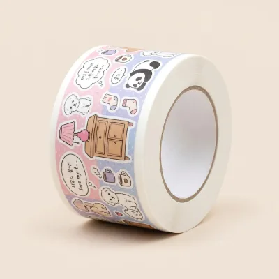 Digital Custom Printing Lazy Cotton Puppy Daydream Matte 50mm Wide Synthetic Paper Washi Tape